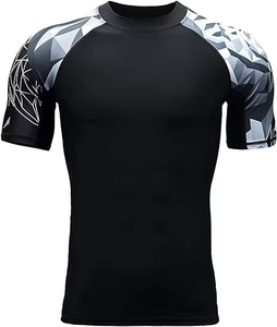 Maillots de compression BJJ personnalisés haut de gamme, impression sublimée durable, protection UPF50, vêtements de sport, shorts de natation MMA à manches courtes personnalisés - Product Image 2