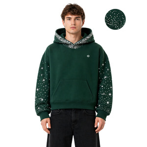 Fabricant sur mesure de sweats à capuche Y2K avec strass, coupe ample, en molleton épais 450 GSM, vente en gros, streetwear, pull-over, fourniture d'usine OEM - Product Image 1