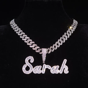 <b>Iced</b> <b>Out</b> Moissanite Diamond Cross Pendant Sarah 925 Silver Gold Plated Hip Hop <b>Chain</b> Necklace Unisex Everyday Wear - Product Image 3