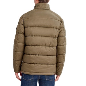 High Quality Canvas Puffer Jacket for Men Waterproof Quick Dry Eco-Friendly <b>Block</b> Quilted Custom Logo Printing Winter 2026 - Product Image 4