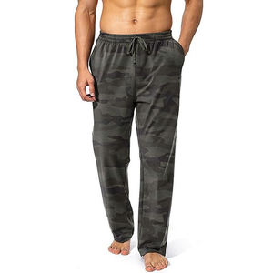 Pantalones de chándal de camuflaje para hombre, de corte holgado, de pierna recta, de forro polar, al por mayor, OEM, chándal de pierna ancha para hombre - Product Image 3