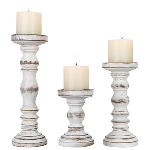 Candelabros de madera disponibles de personalización, proveedor personalizado, candelabro de madera de mango, soportes de decoración de granja - Product Image 1