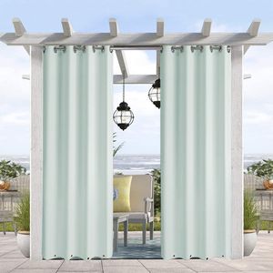Pannello tenda finestra bianco crema 50X120 pollici con occhielli superiore e inferiore 1 pannello per mobili da giardino - Product Image 4