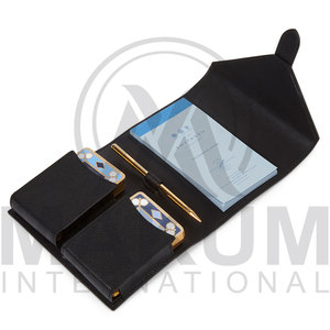 Porte-cartes de poker en cuir de vachette véritable avec logo personnalisé, pliable - Product Image 6