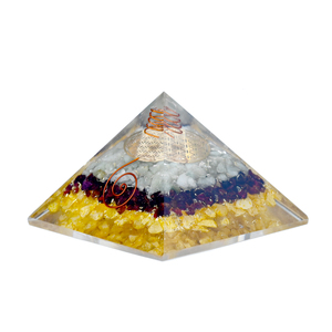 Pirámide de Orgón Triple con Aventurina Verde, Granate Rojo y Citrino, Generador de Energía de Cristal, Decoración para el Hogar, Venta al por Mayor - Product Image 4
