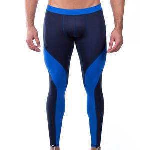 <b>Men</b> Color Blocking Compression Tights Full Length Sweat Wicking Mid Waist Gym Fitness <b>Leggings</b> - Product Image 1
