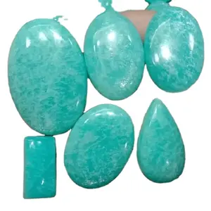 Amazonite naturelle cabochon forme ovale pierre précieuse en vrac fine qualité au prix de gros fabricant Inde bijoux