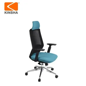 White Luxury Modern Executive Fabric Office <b>Chair</b> with Ergonomic Electric Adjustable Seat Swivel Metal Base Compact Design - Product Image 3