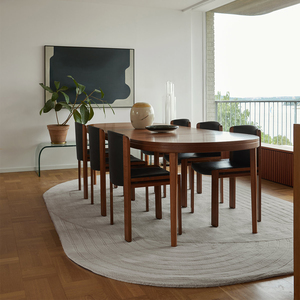 Tapis ovale de luxe en laine de Nouvelle-Zélande tufté à la main, tapis géométrique moderne et minimaliste, fabricant sur mesure - Product Image 3