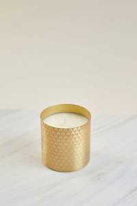 Portavelas de Metal Dorado Repujado, Cilíndrico, Redondo, Resistente al Calor, Decoración para el Hogar, Duradero - Product Image 1