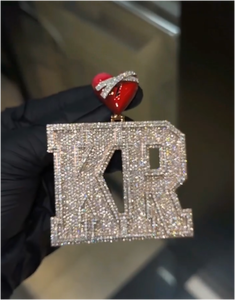 CONCEPTION Colgante de Moissanita con Corte Brillante Redondo Estilo Hip Hop, Chapado en Oro Grueso sobre Plata 925, VVS Iced Out, Personalizado, Certificado GRA, Unisex - Product Image 2