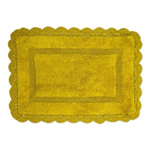Alfombra de Baño Rectangular Amarilla de Algodón, con Base de Goma Antideslizante, Estilo Clásico y Grueso para Uso Doméstico - Product Image 1