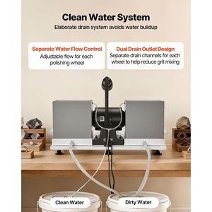 Efficiente Macchina Lucidatrice per Pietre da 6 Pollici, 2/5 HP, 1800 RPM, con Lampada LED e Sistema ad Acqua, per Lavorazione Diamanti e Resina - Product Image 4