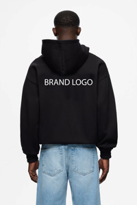 Sudadera con capucha con cremallera OEM personalizada, de 430GSM, elegante, térmica, oversize, de secado rápido, transpirable, de poliéster/algodón para hombre - Product Image 2