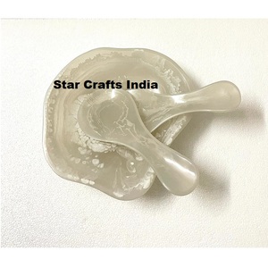 Trendy Tableware Multi-Occasion Decoration Resin Bowl Eco-Friendly Fantasy Fruitful Epoxy Resin Bowl with <b>Salad</b> <b>Server</b> Bowl Set - Product Image 3