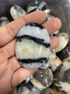 หินปาล์มแจสเปอร์ลายม้าลายธรรมชาติ ขัดเงา สำหรับบำบัดรักษา พร้อมลวดลายสีดำและสีขาว ขนาด 35 x 45 x 15 ซม. - Product Image 4