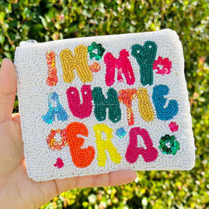 Monedero bordado a mano con cuentas, bolsa con cremallera personalizada, diseño de la era de la tía, unisex, colorido, con lentejuelas, para guardar tarjetas, portátil - Product Image 3