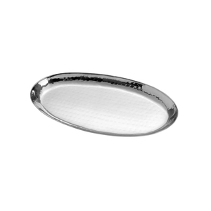Wholesale Modern <b>Rectangular</b> Stainless Steel Serving <b>Tray</b> <b>Mirror</b> Polish Hammered Embossed Food Platter for Hotel Restaurant - Product Image 2