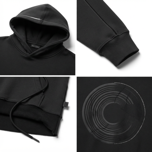 Sudadera con Capucha de Felpa Francesa de 480 g/m² para Hombre, Estilo Urbano Minimalista, Doble Capa, Corte Cuadrado, con Cierre, Hecha a Medida para Tallas Grandes - Product Image 4