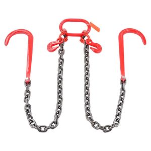 Catena di traino G80 V Bridle Chain per impieghi gravosi 3/8'' x 3 con ganci a J da 15'' e ganci di presa, bridle da 78'' per trasporto e traino - Product Image 6