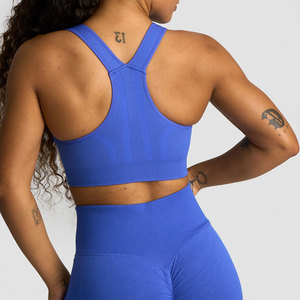 Soutien-gorge de sport pour femme à col en U, extensible dans quatre directions, à bretelles croisées, séchage rapide, écologique, haute résistance, couleur personnalisable, pour la gym - Product Image 2