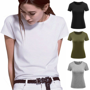 T-shirt Femme Col Rond Manches Courtes Coupe Slim 100% Coton Jersey Décontracté Respirant Toutes Saisons – Vente en Gros OEM Haute Qualité - Product Image 3