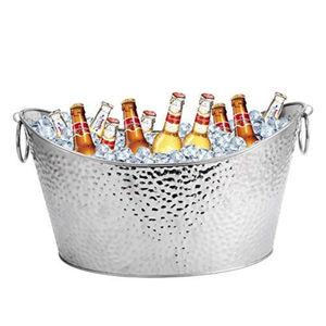 Enfriador de Vino Metálico de Diseño Elegante con Acabado Plateado, Cubitera para Bar, Cubitera para Champán, Enfriador de Botellas de Vino y Cerveza - Product Image 3