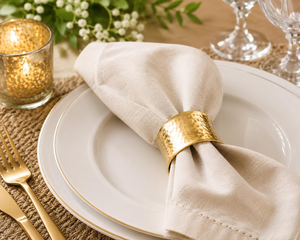 Gold Handmade Hammered Metal Napkin Ring Holders <b>Decorative</b> <b>Table</b> Napkin Rings Rustic Dining <b>Table</b> <b>Accessories</b> - Product Image 5