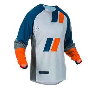 Jersey de Motocross de Manga Larga para Hombre, Blanco, Azul y Rojo, de Secado Rápido, Poliéster, para Carreras, para Todas las Temporadas - Product Image 4