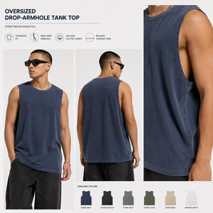Compression Tank Top Blank Plain <b>No</b> <b>Logo</b> Curved Hem Design Cotton Fabric Wholesale OEM Private Label For Yoga Fitness Soft - Product Image 4