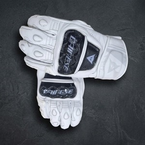Gants de moto unisexes en cuir blanc, demi-doigts, coupe-vent, respirants, protecteurs, 300g, toutes saisons, pour sports de plein air, motard - Product Image 1