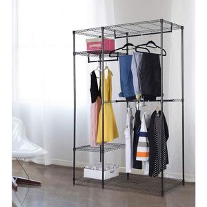 Organizzatore Portatile in Acciaio per Armadio con Appendiabiti e Scaffali - Product Image 3
