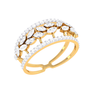 แหวนเพชรลายดอกไม้สุดหรูหรา สีทอง ดีไซน์โรแมนติกหลากหลายแบบ เหมาะสำหรับเจ้าสาว ฉลองครบรอบ และเป็นเครื่องประดับที่โดดเด่น - Product Image 2