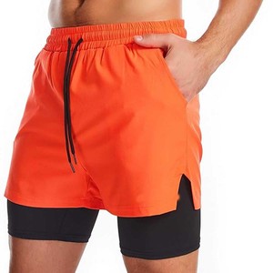 Men's Double <b>Layer</b> 2 in 1 Running Shorts with Inner Compression Tights Lightweight Moisture Wicking Workout Training Fitness Gym - Product Image 3