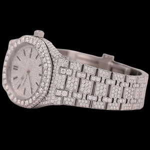 Certified Moissanite Brilliant Cut Diamond Fully <b>Iced</b> <b>Out</b> Hip Hop Style Fashion Stainless Steel Auto Date Features Man's <b>Watch</b> - Product Image 2