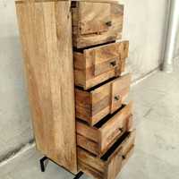 MANGALAM ART EXPORT Mueble de Almacenamiento de Madera de Mango con Diseño Europeo Ajustable y Cajonera de Madera Artesanal