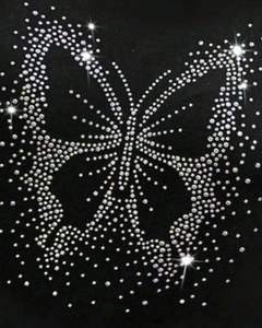 Camiseta Personalizada Negra para Mujer con Mariposa y Pedrería, Manga Corta, Informal, de Verano, Mezcla de Algodón, con Diseño Gráfico, OEM, Top de Moda para Dama - Product Image 5