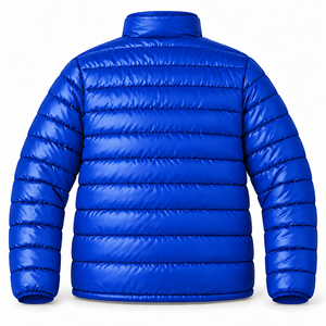 Custom Autumn Quilted Bomber <b>Jacket</b> Lightweight Reflective Gloss Finish Contrast Interior Single Welt Pockets Stand Front - Product Image 3