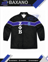 Veste d'entraîneur unisexe personnalisée Zeta Phi Beta Sorority pour femme, imperméable, hiver, avec boutons-pression, style universitaire, broderie de lettres