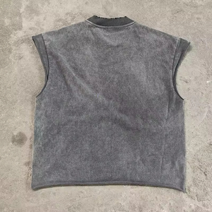SHY SPORTS Custom Screen Print Rhinestone Tank <b>Top</b> 100% Cotton <b>Distressed</b> Sun Fade Oversized Tank <b>Top</b> For Streetwear For Unisex - Product Image 4