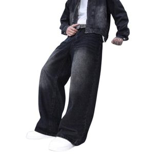 Jeans de Mezclilla Negros para Hombre, Corte Regular, Estilo Vintage Retro, Ecológicos, Transpirables, para Otoño, Verano e Invierno, Lavados - Product Image 1