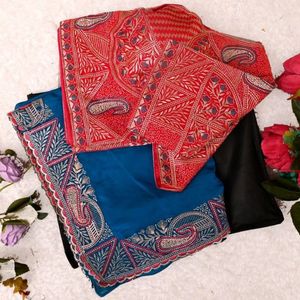 Premium Silk <b>Saree</b> with Rich Embroidery And Zarkan Work Border With Designer <b>Stitched</b> Blouse Wholesale Rate By Royal Export - Product Image 2