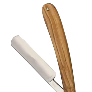 Lame de rasoir droite en acier inoxydable de haute qualité ZH INTERNATIONAL avec manche en bois, outil de rasage manuel pour barbier à lame unique - Product Image 4