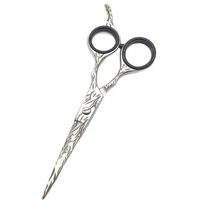 Ciseaux de coiffure professionnels en acier inoxydable à lame affûtée, manche long, pour droitiers, pour usage barbier, faible MOQ, usage formationnel, ciseaux de barbier courbés - Product Image 2