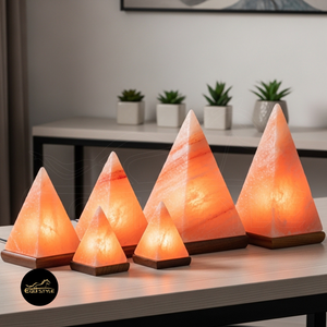 Lámpara de Sal de Cristal en Forma de Pirámide, Tallada a Mano en Madera, Hecha a Medida, Natural, Rosa, Duradera, Decoración para el Hogar, Triangular, Regalo de Año Nuevo y Navidad - Product Image 2