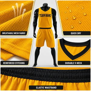 Tenue d'entraînement de basketball personnalisée, légère et respirante, ensemble maillot et short avec logo et numéro d'équipe personnalisés - Product Image 4