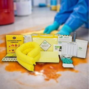 Kit d'absorption de produits chimiques, seau de 20 L, matériel dangereux d'urgence pour la réponse aux fuites d'acides et d'alcalis, usage industriel et en laboratoire - Product Image 1