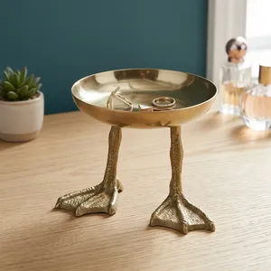 Bol décoratif de luxe en or en forme de patte de poulet, porte-bijoux, plat de rangement pour la décoration intérieure - Product Image 2