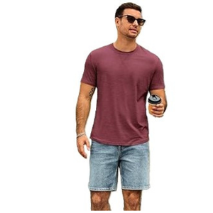 T-shirt pour homme en coton 100% au design unique, style personnalisé, polyester, couleur unie, séchage rapide, tissu de qualité supérieure - Product Image 1