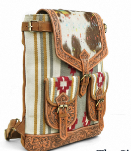 Mochila Sierra Loomed de lana y cuero repujado con calidad y diseño premium - Product Image 2